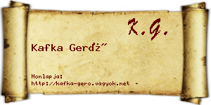 Kafka Gerő névjegykártya
